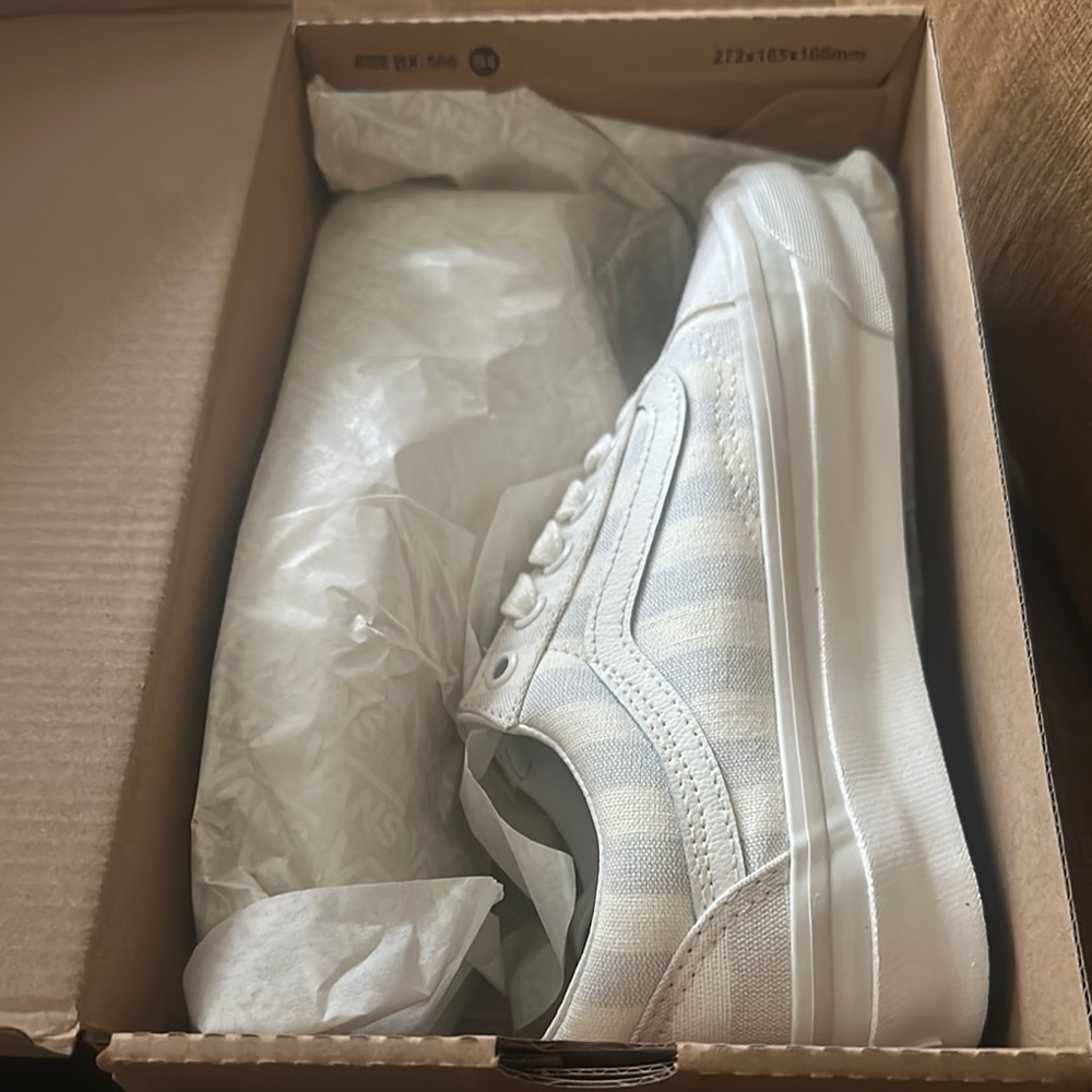 Vans White and Blue Sneakers Classic Comfort